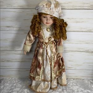 Unique Porcelain Doll 1-5000 Red Curly Hair